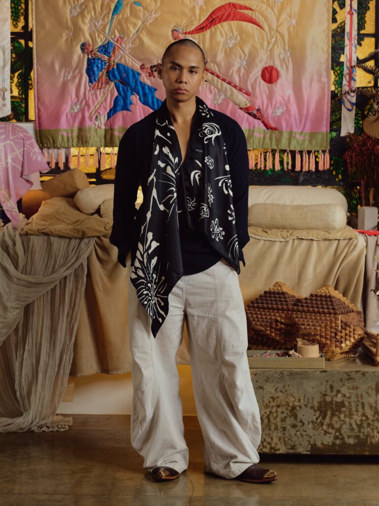 Model carrying the Quilted Vase Bag